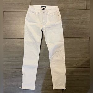 White skinny Jean crop dress pants